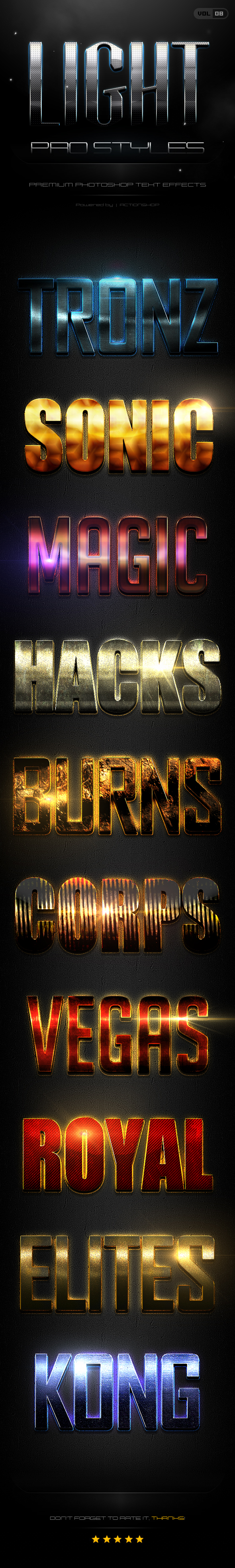 10 Light Pro Styles Vol.8 - Text Effects Styles