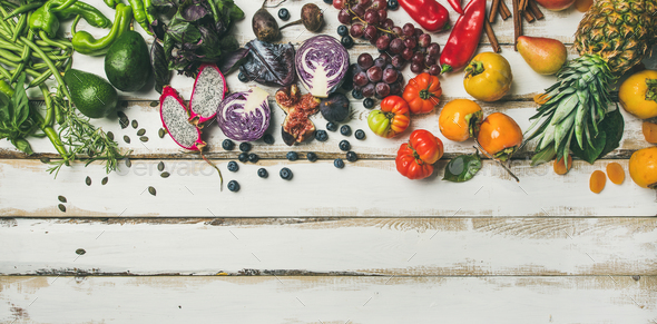 Helathy raw vegan food cooking background - Stock Photo - Images