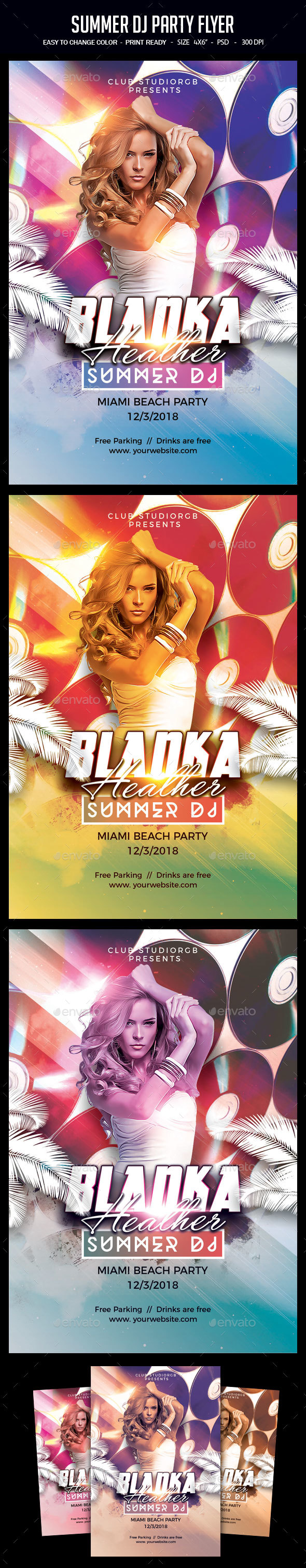Summer DJ Party Flyer - Clubs & Parties Events