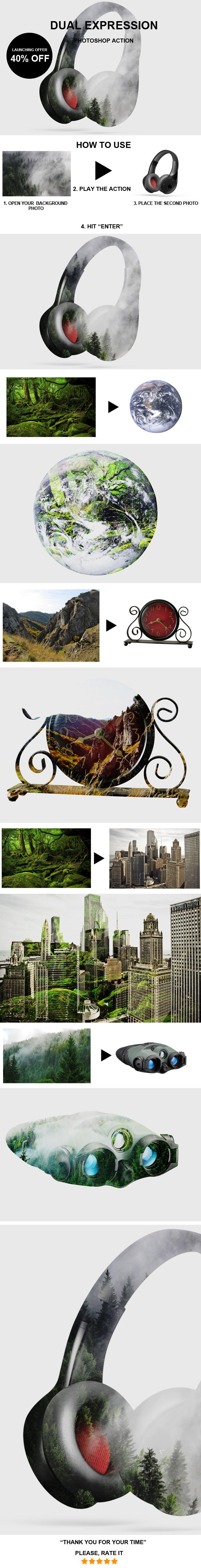 Dual Expression Photoshop Action - Photo Effects Actions