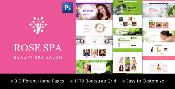 Rose SPA - Beauty SPA Salon PSD Web Template - Business Corporate