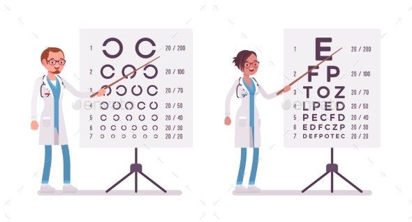 Male and Female Ophthalmology Doctor - Health/Medicine Conceptual