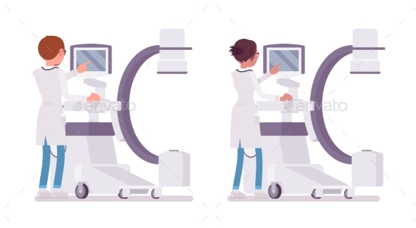 Male and Female Doctor Doing X-ray - Health/Medicine Conceptual