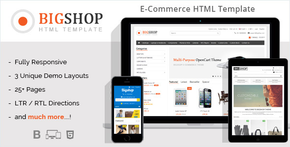 Bigshop - eCommerce HTML Template - Retail Site Templates