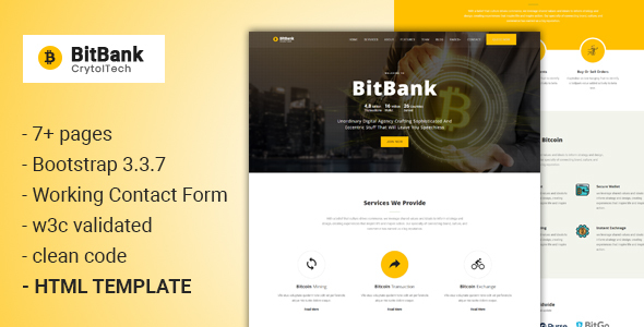 BitBank - Crypto currency Template - Technology Site Templates