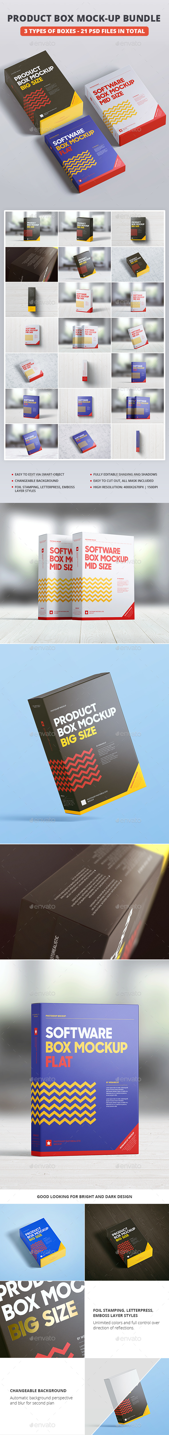 Product Box Mock-up Bundle - Miscellaneous Packaging