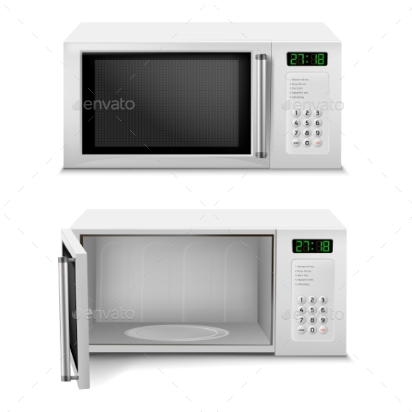Vector Realistic Microwave with Digital Display - Technology Conceptual