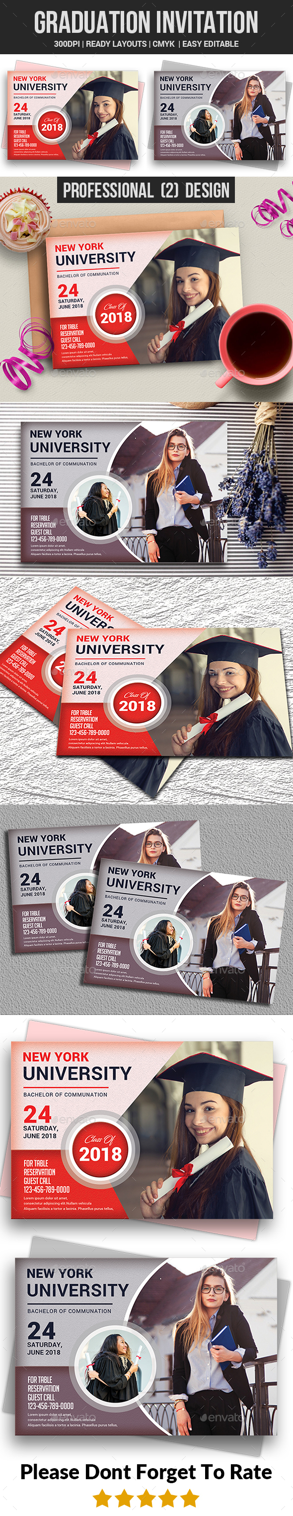 Graduation Invitation - Cards & Invites Print Templates