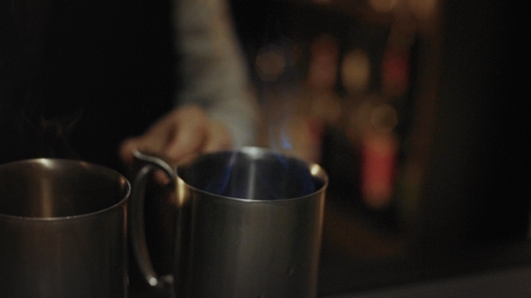 Bartender Shows His Art of Mixind Drinks