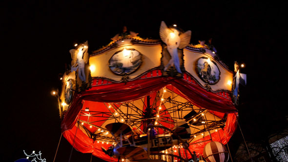 Typical Carousel Spinning at Night