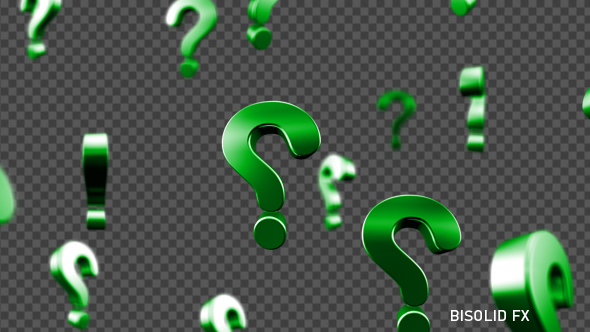 Green Question Marks Alpha, Motion Graphics | VideoHive