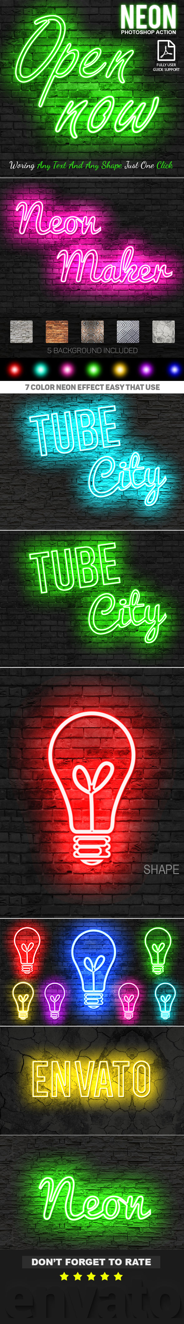 Neon Photoshop Action - Text Effects Actions