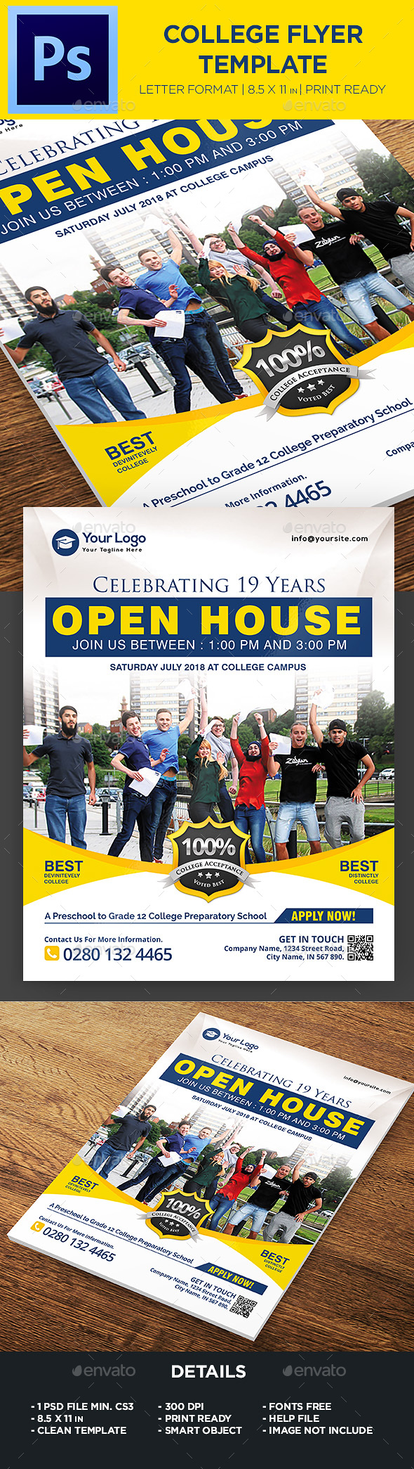 College Open House Flyer - Flyers Print Templates