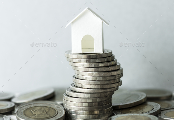 Macro shot of financial mortgage concept - Stock Photo - Images