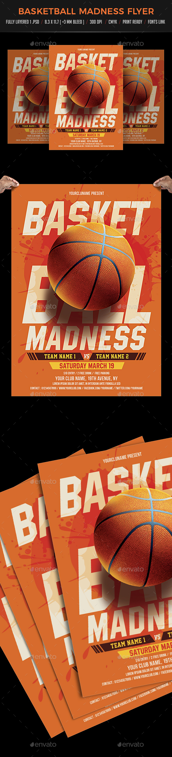 BasketBall Madness Flyer - Sports Events