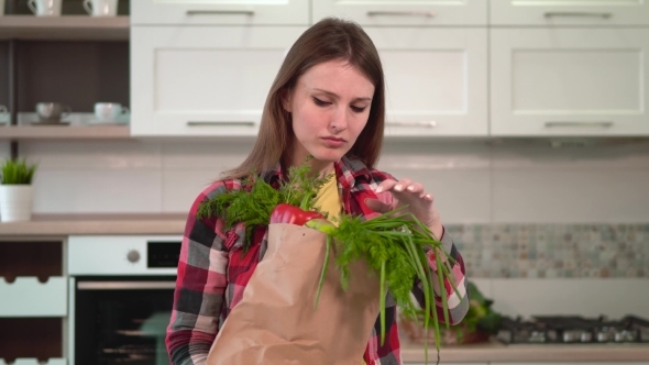 Girl Enjoys Food Purchase alt