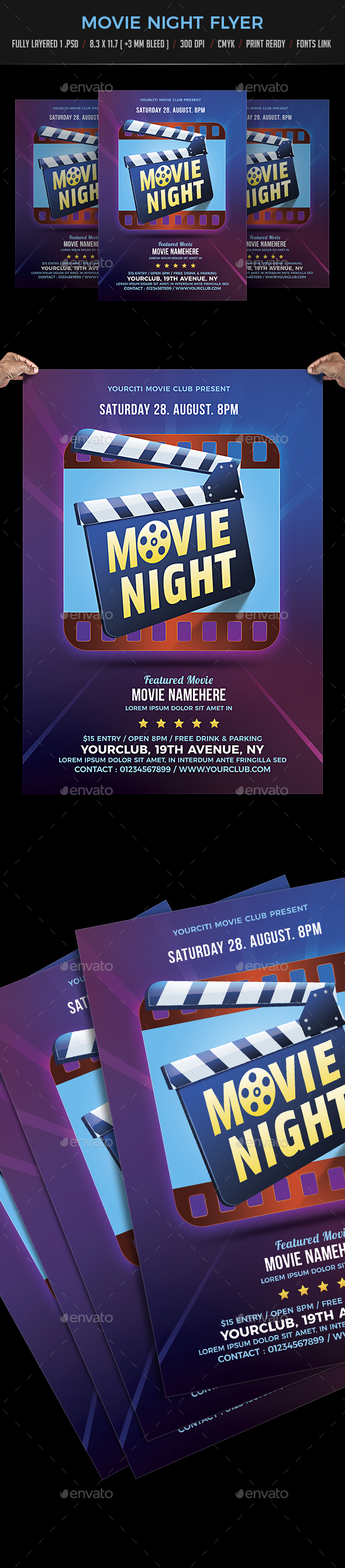 Movie Night Flyer - Flyers Print Templates