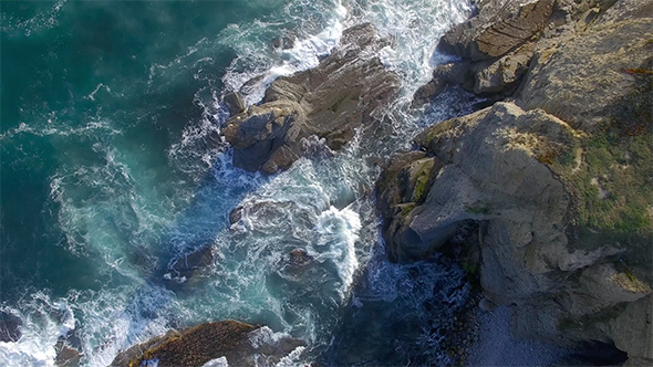 Flight over Ocean Cliff