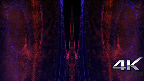 Red and Blue Glowing Particles Loop 4k
