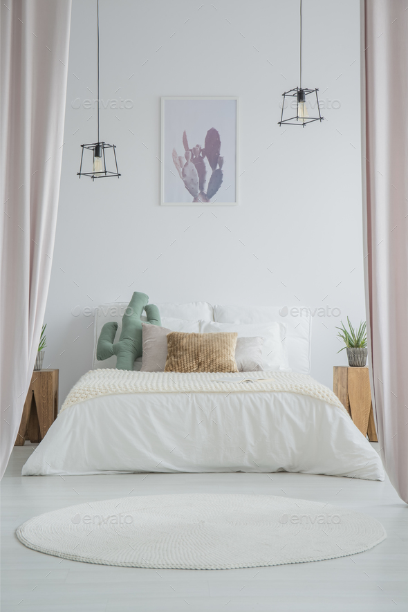 White carpet in simple bedroom Stock Photo by bialasiewicz | PhotoDune