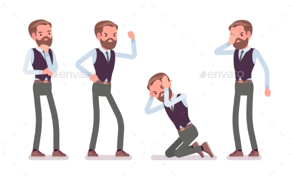 Male Office Employee Feeling Negative - Business Conceptual