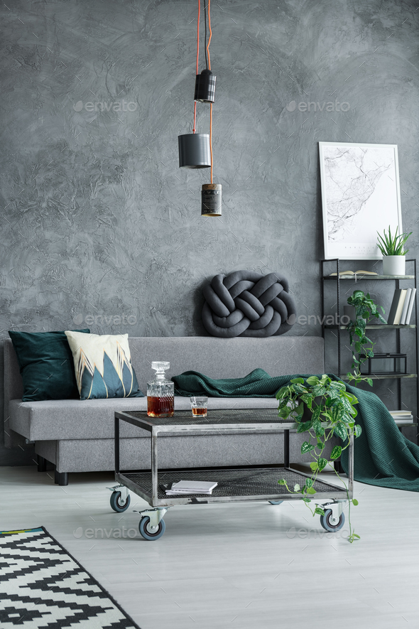 grey monochromatic living room