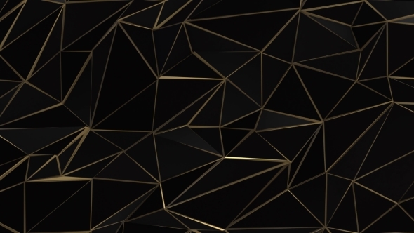 Black and Gold Abstract Low Poly Triangle Field alt