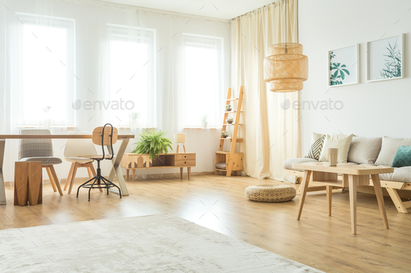 Dining room with rustic furniture Stock Photo by bialasiewicz | PhotoDune