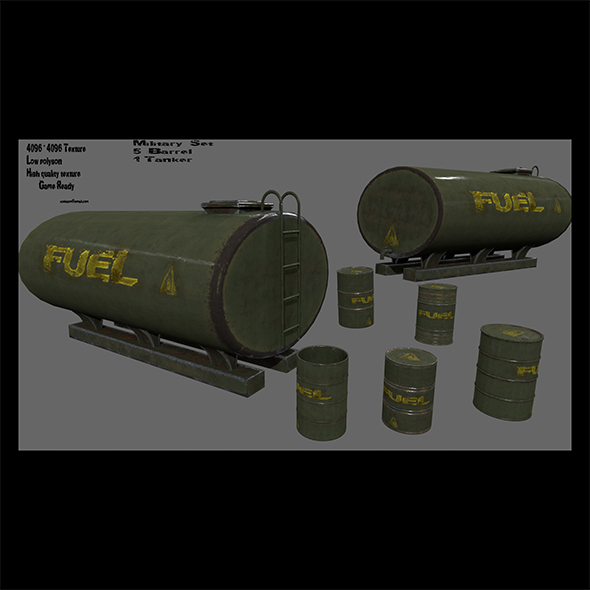 military fuel barrel - 3Docean 21509081