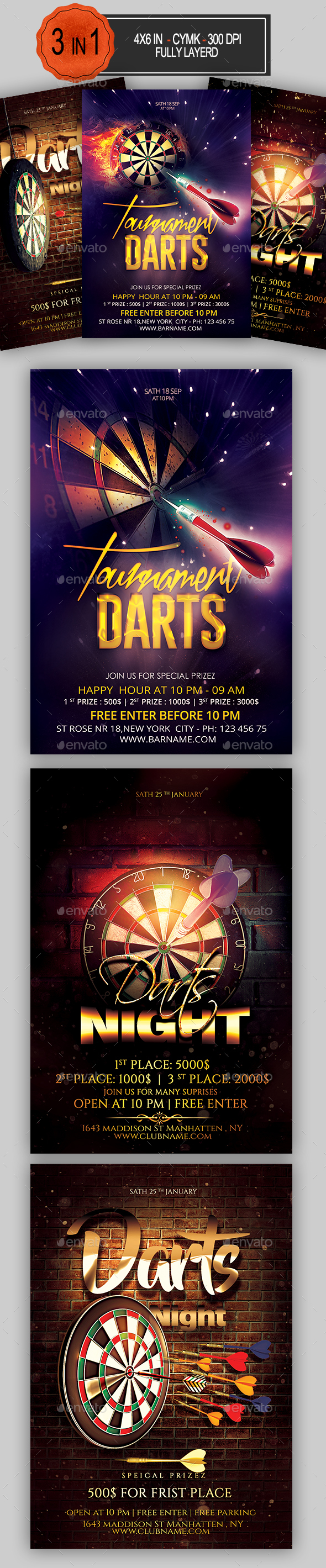 Darts Flyer Bundle - Sports Events