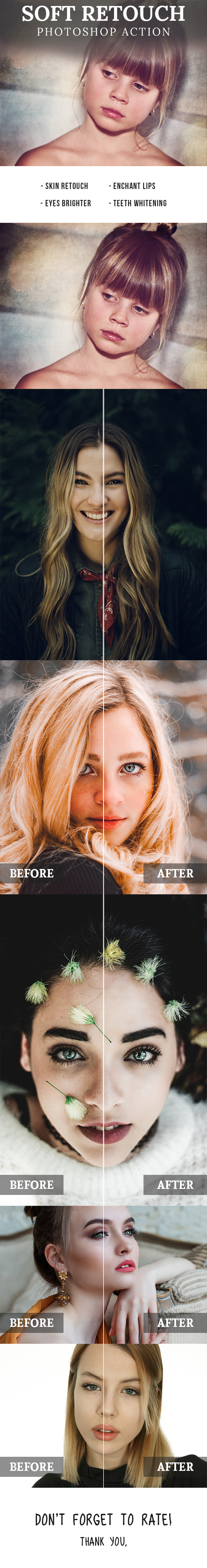 Soft Retouch Photoshop Action - Photo Effects Actions