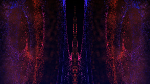 Red and Blue Glowing Particles Loop