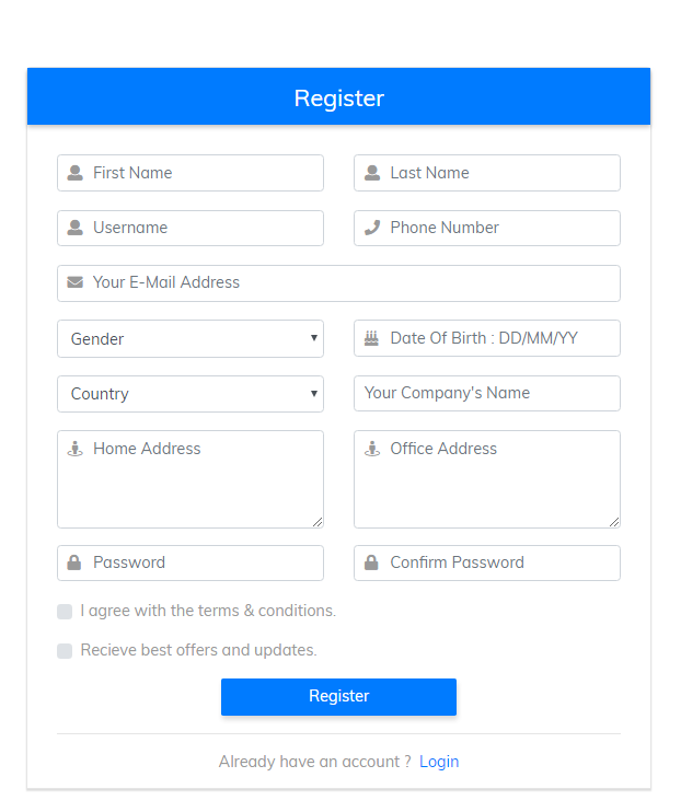 Responsive Bootstrap 4 Forms By UNEEKcc1 CodeCanyon