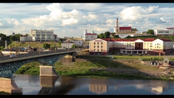 Grodno, Belarus Bridge Across Neman River, Grodno Regional Drama Theatre, St Francis Xavier alt