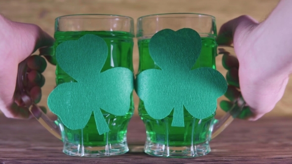 St. Patrick's Day Green Beer And Clover