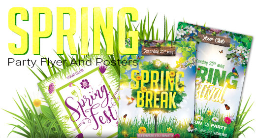 Spring Break Festival Party Flyers And Posters