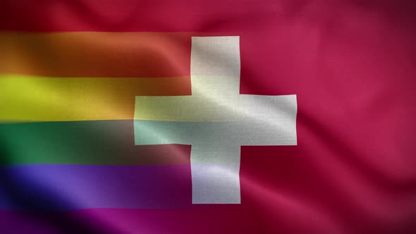 LGBT Switzerland Flag Loop Background 4K alt