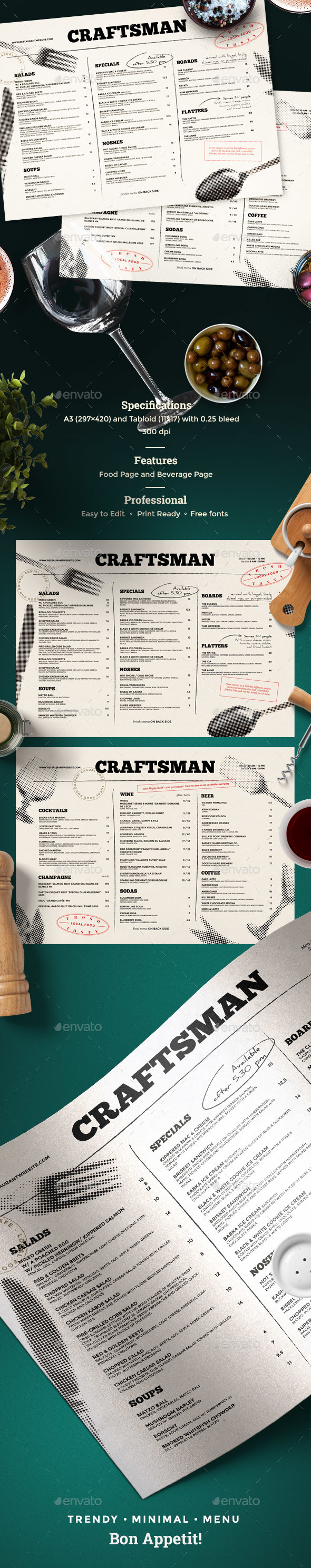 Food and Drinks Menu - Food Menus Print Templates