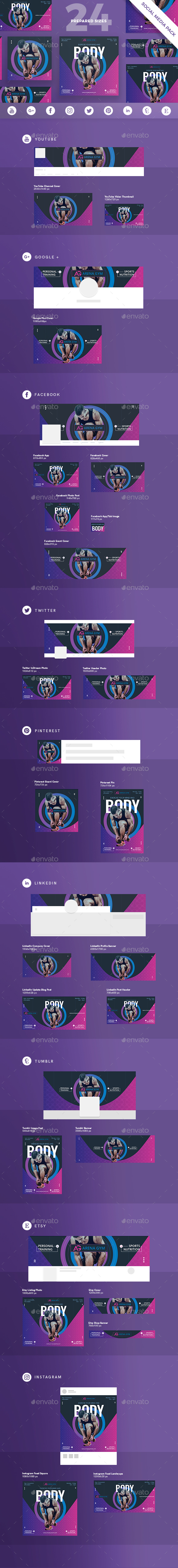 Gym Personal Training Social Media Pack - Miscellaneous Social Media