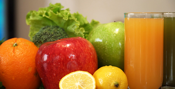 Fruits and Vegetables with Juice