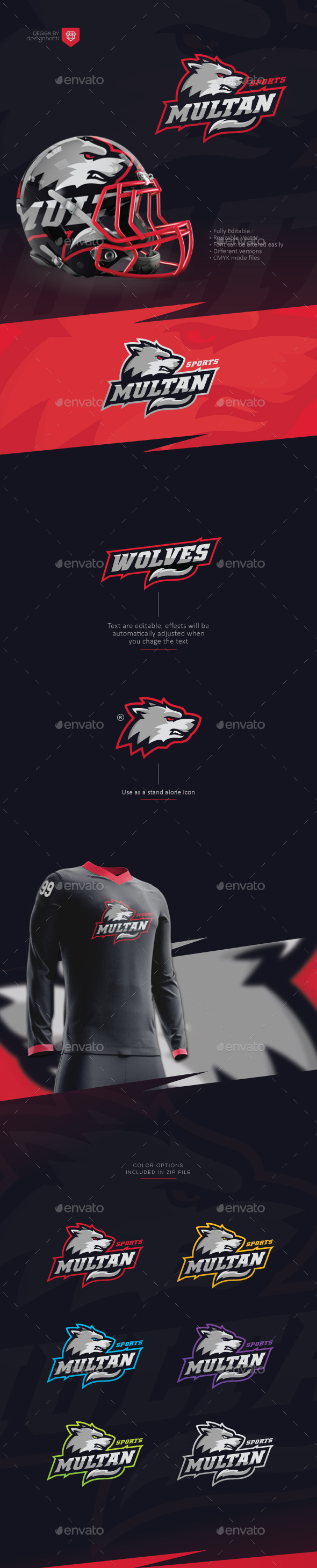 Wolf Sports Logo - Sports Logo Templates