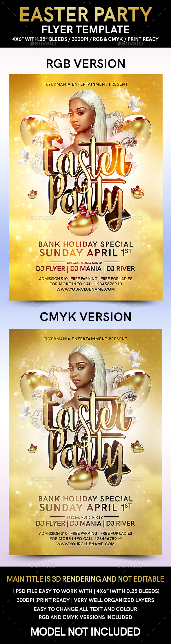 Easter Party Flyer Template - Flyers Print Templates