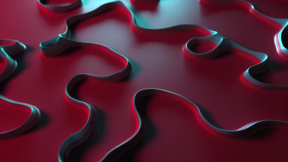 Abstract Background 3d Curved Lines Blue Red