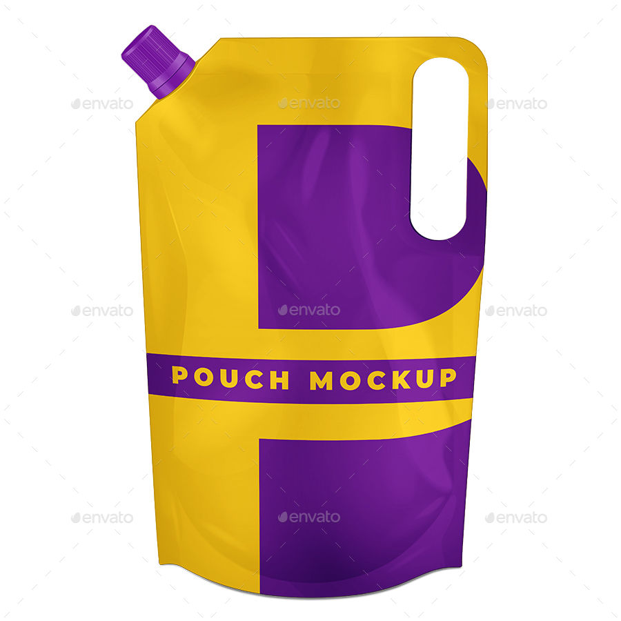 Stand Up Pouch W/ Spout And Handle Mockup by mockupcrew | GraphicRiver