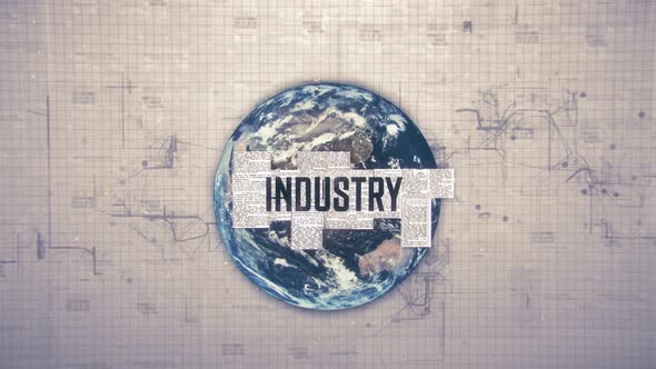 Industry Text Animation with Earth Background
