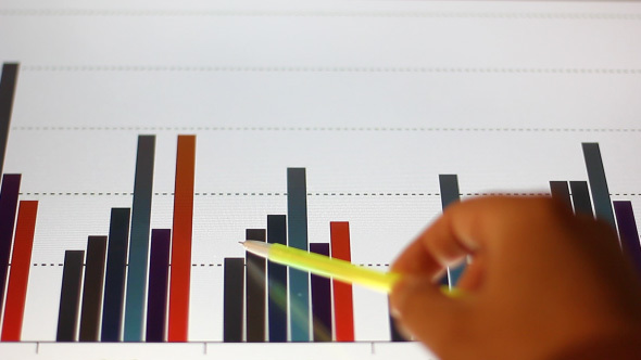 Graph Diagram On Touch Screen Computer