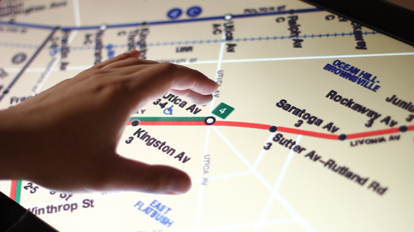 New York City Subway Map On Touch Screen Computer