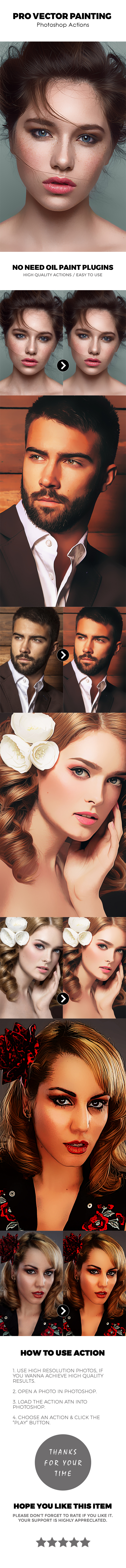 Pro Vector Painting Photoshop Action - Photo Effects Actions