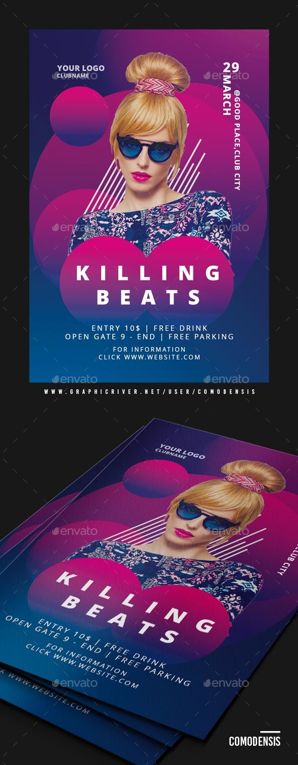 Pink Dj Party Flyer - Clubs & Parties Events