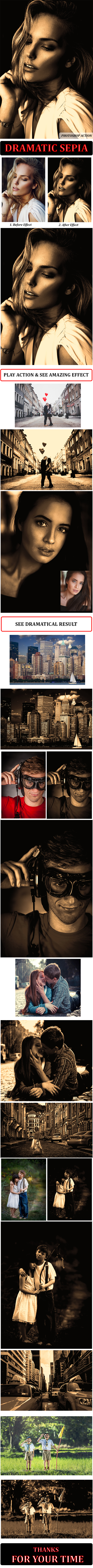 Dramatic Sepia :: Photoshop Action - Photo Effects Actions